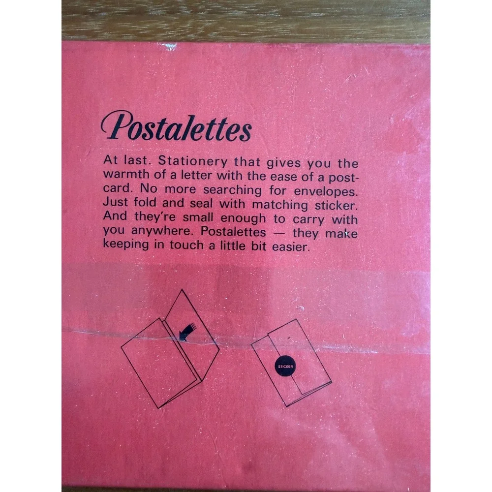 VTG Hallmark Postalettes Stationery Set Sealed Sewing Machine Line Art